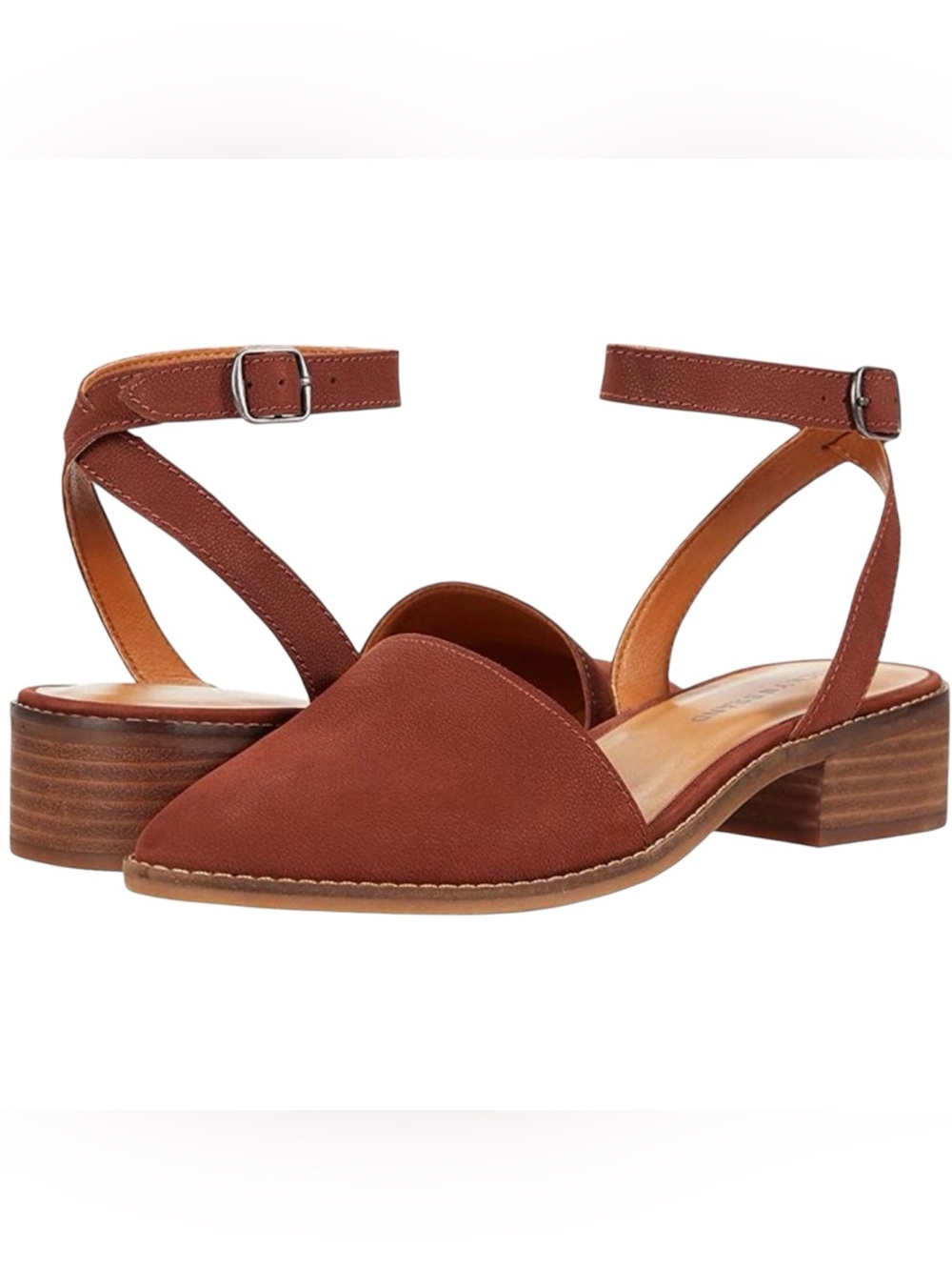 New Lucky Brand Ankle-Strap Low Block Heel Mules
